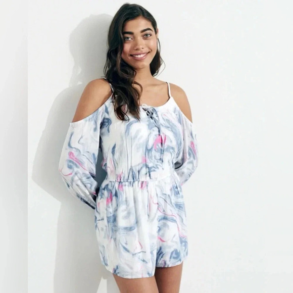 💙🩷 Hollister | Tie Dye‎ Romper New Small - Picture 2 of 14